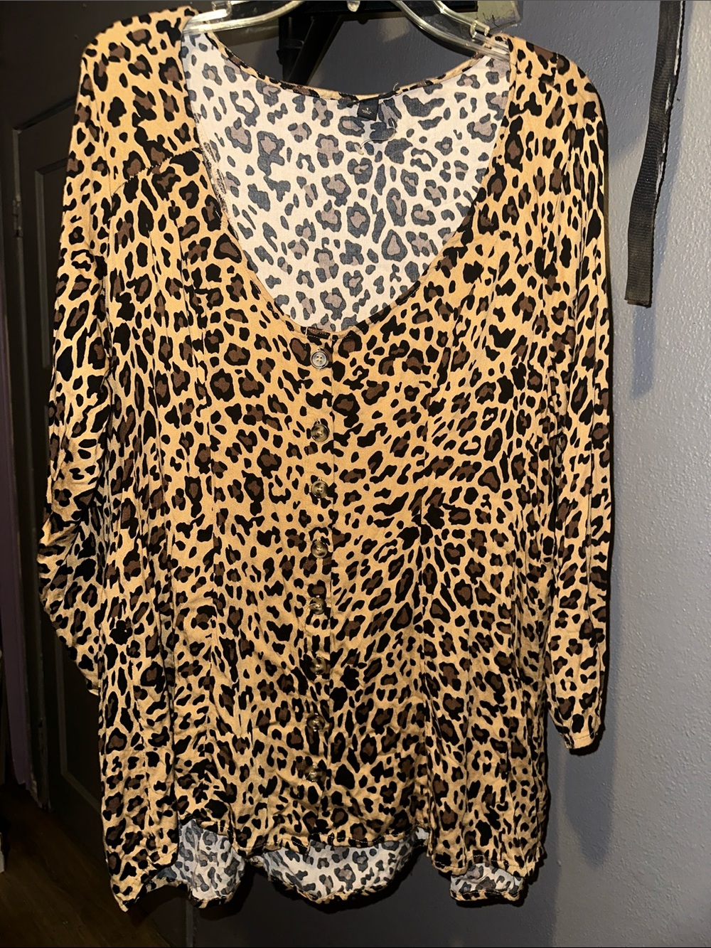 torrid Leopard-Print Button Front Top - Tan & Black